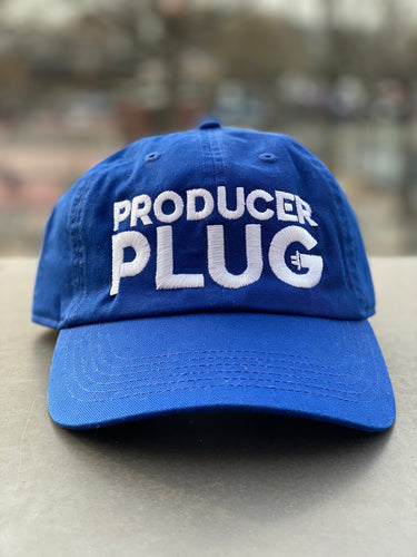 PRODUCER PLUG ROYAL BLUE DAD HAT (WHITE TEXT)