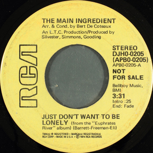 Just Dont Want To Be Lonely - The Main Ingredient | Vinyl Record