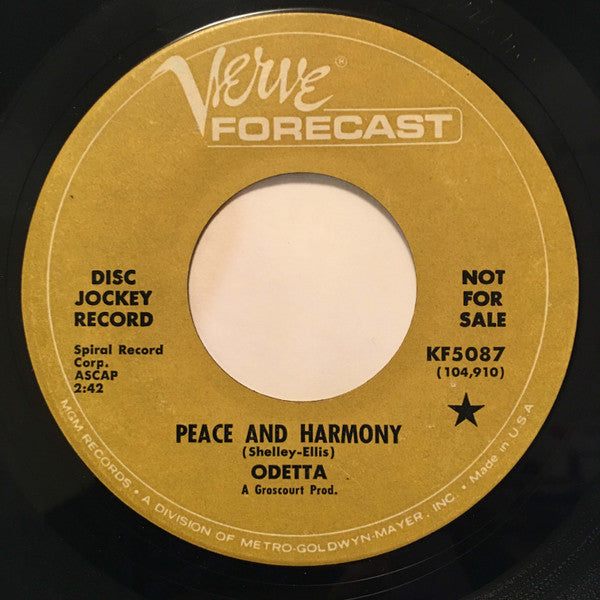 Peace And Harmony / Until It's Time For You To Go - Odetta | LP