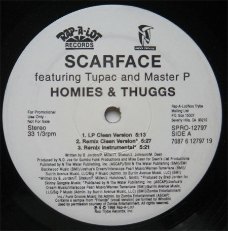 Homies & Thuggs - Scarface; 2Pac; Master P | Vinyl Record