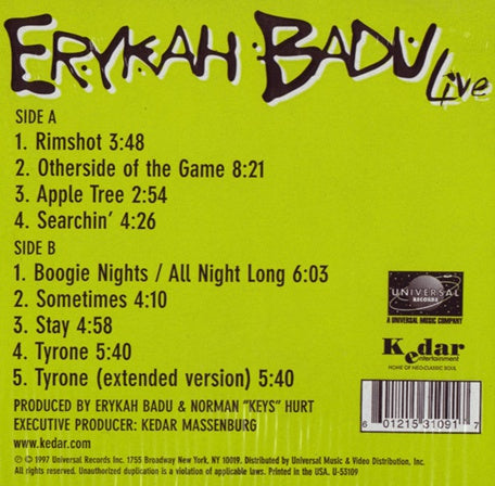 Live - Erykah Badu | Vinyl Record