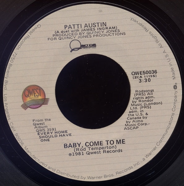 Baby, Come To Me - Patti Austin | Vinyl Record