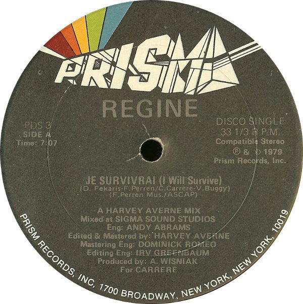 Je Survivrai (I Will Survive) / I'll Never Stop Dancin' - Regine | Vinyl Record