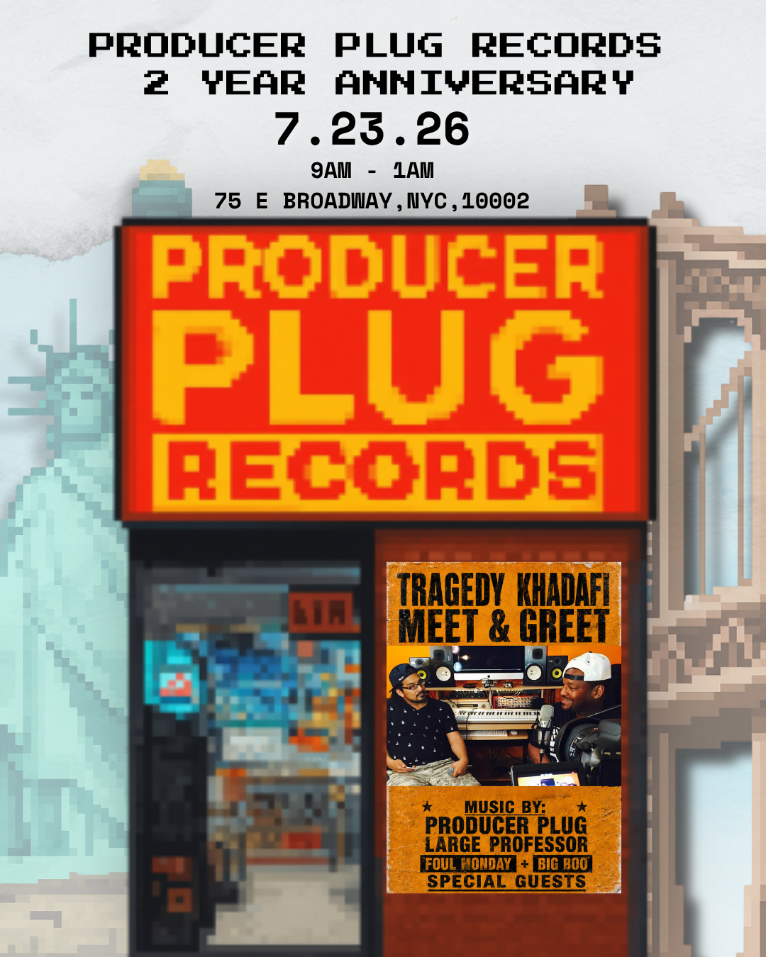 TRAGEDY KHADAFI MEET N GREET JULY 23rd, 2026 at ProducerPlug Records
