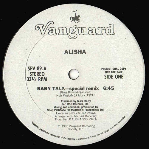 Baby Talk - Alisha | Vinyl Record