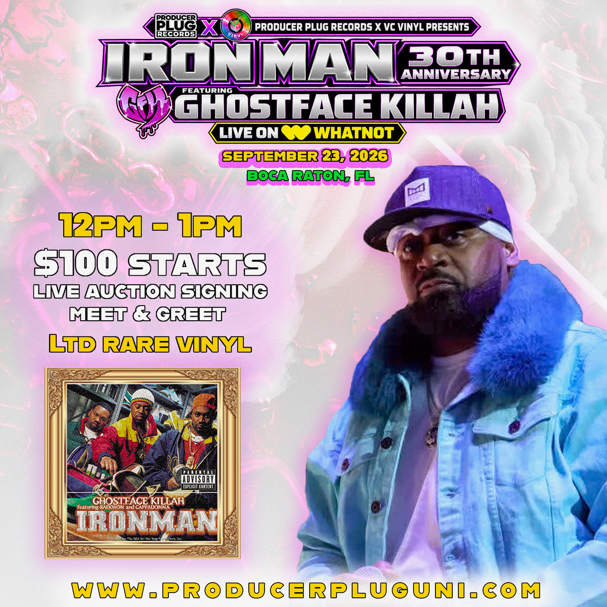 Ghostface Killah - Iron Man 30th Live VC Vinyl What NotAuction & Meet n Greet Sept 23th, 2026