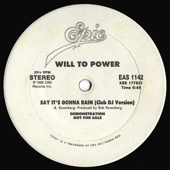Say It's Gonna Rain - Will To Power | LP