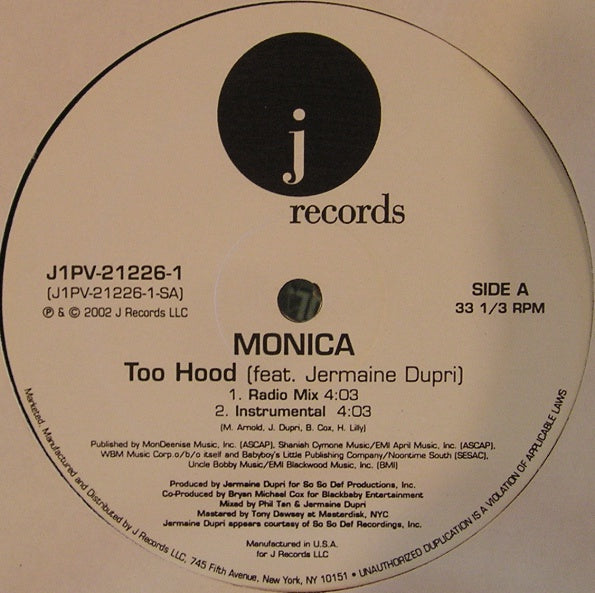 Too Hood - Monica | LP