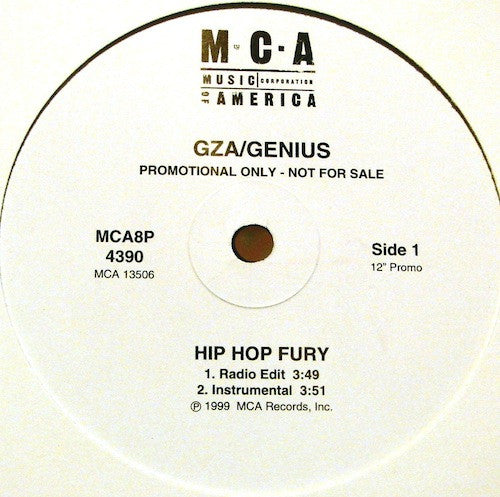 Hip Hop Fury - GZA; The Genius | Vinyl Record