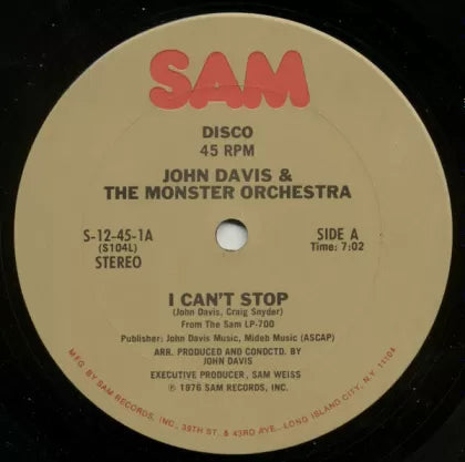 I Can't Stop / I Get A Kick - John Davis & The Monster Orchestra | Vinyl Record