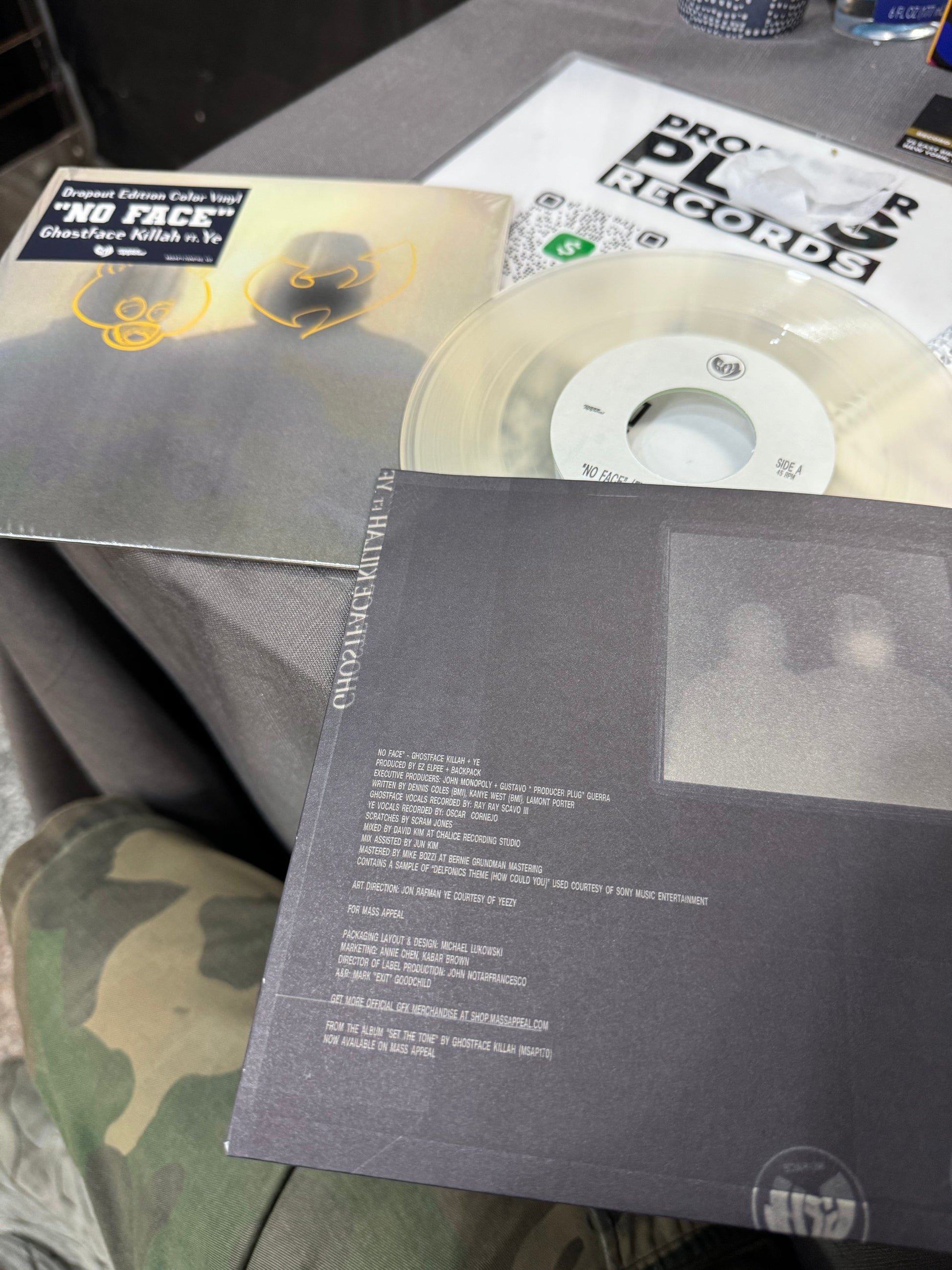 GHOSTFACE KILLAH + Ye No Face DropOut 45 ( Milk Color) | LP