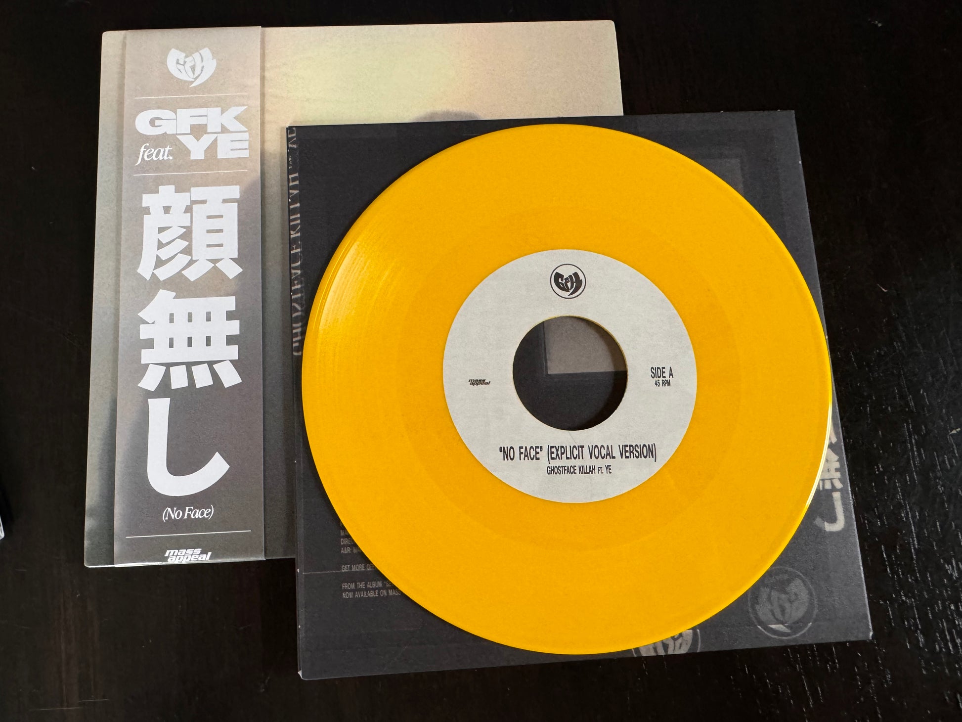 GHOSTFACE KILLAH + Ye No Face OBI 45 ( Yellow Color) | LP