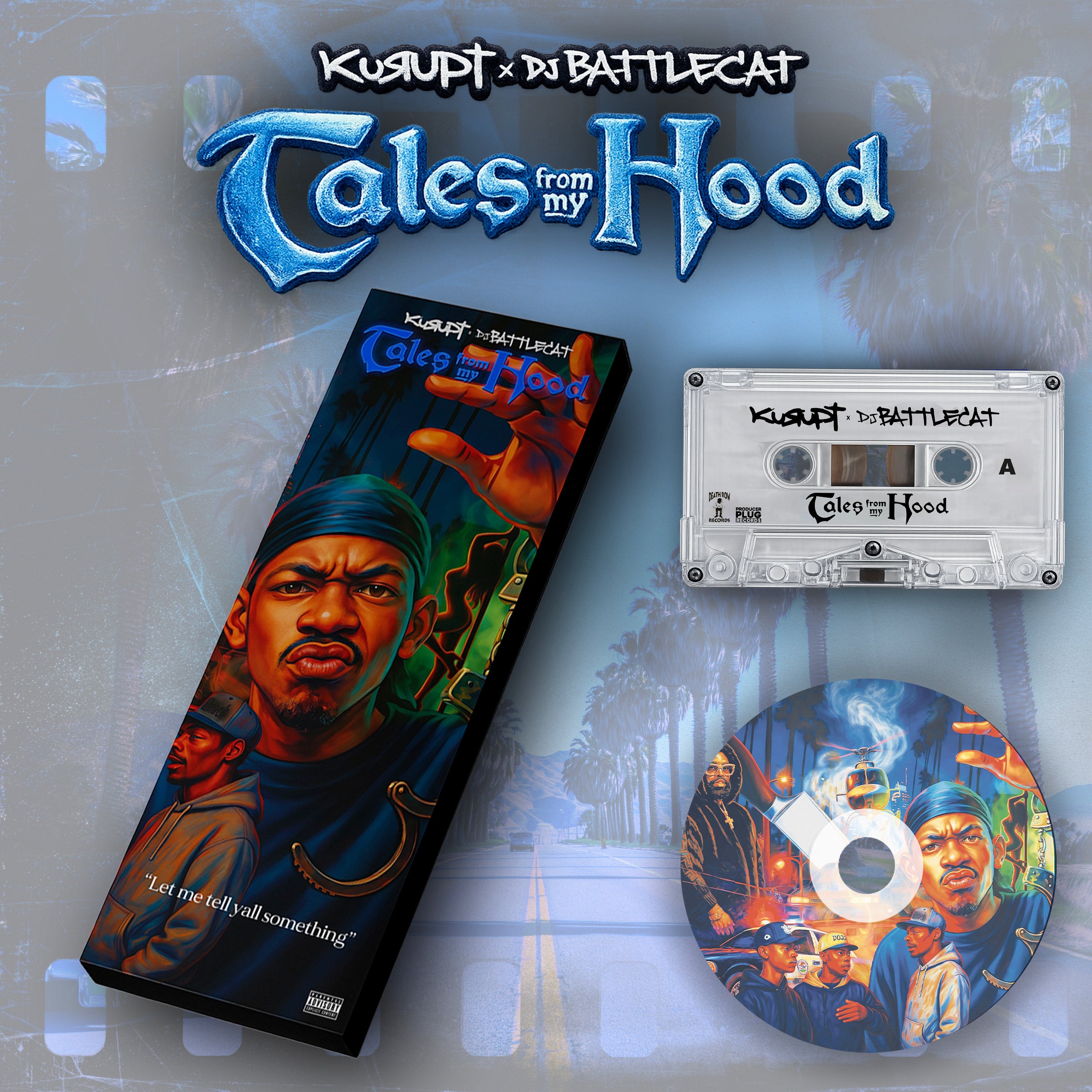 Kurupt and DJ Battlecat “Tales from My Hood”  Vinyl, Cd, Cassette, 45 Box Set & Merch