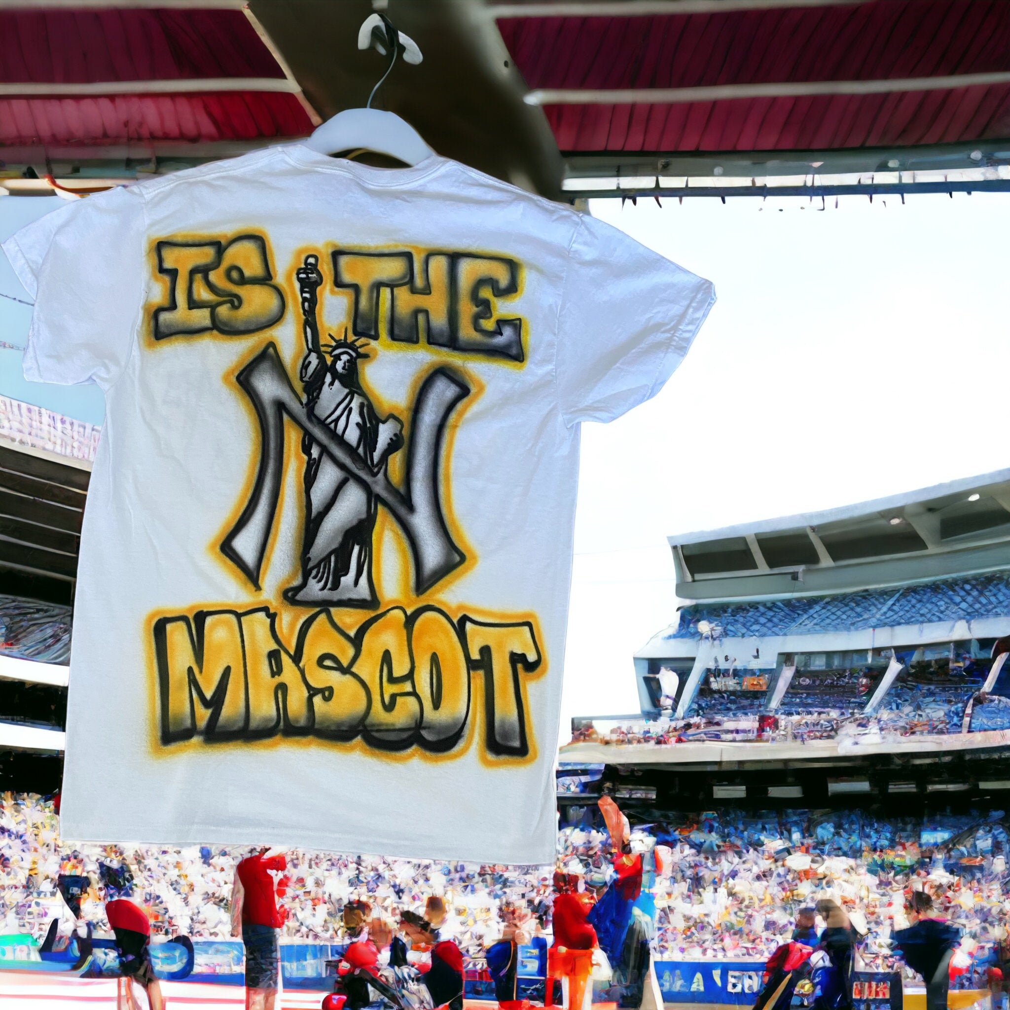 50 YEARS OF HIPHOP “NY IS THE MASCOT (WHITE T SHIRT) AIRBRUSH