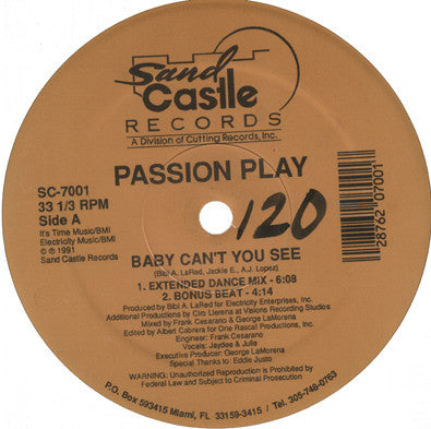 Baby Can't You See - Passion Play | LP