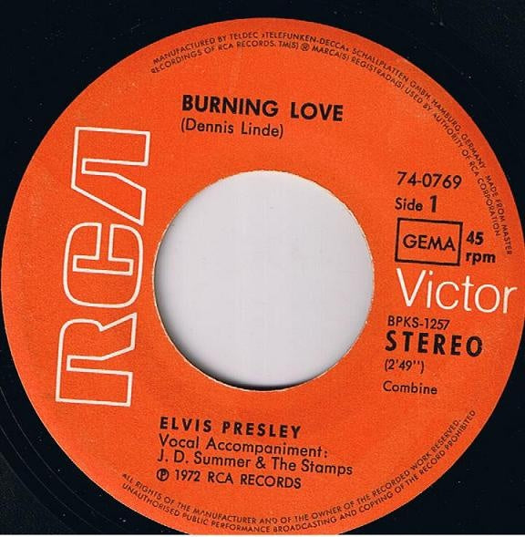 Burning Love / It's A Matter Of Time - Elvis Presley | LP