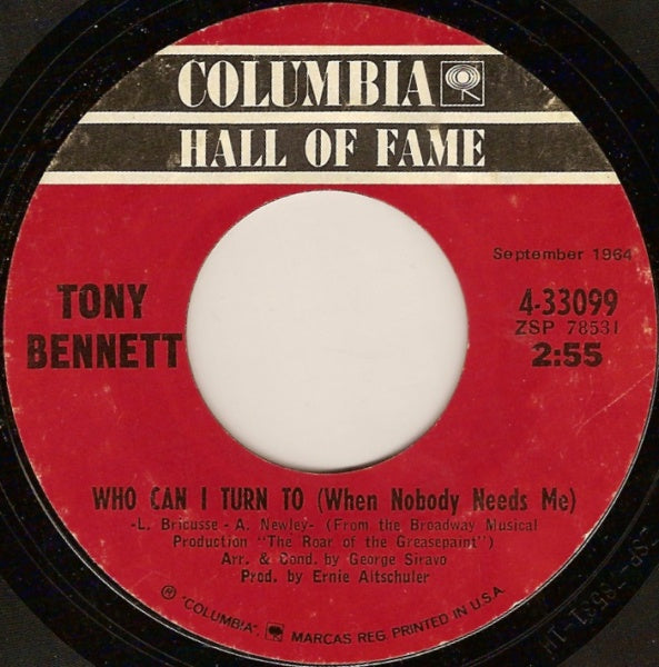 The Shadow Of Your Smile / Who Can I Turn To (When Nobody Needs Me) - Tony Bennett | Vinyl Record