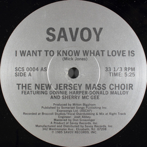 I Want To Know What Love Is - The New Jersey Mass Choir | Vinyl Record