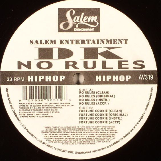 No Rules - DK | Vinyl Record