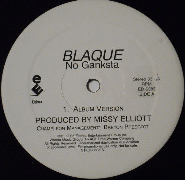No Ganksta - Blaque | Vinyl Record
