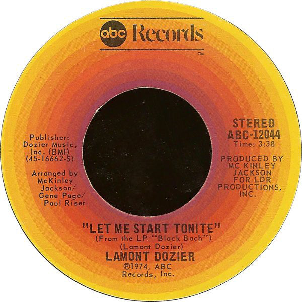 Let Me Start Tonite - Lamont Dozier | Vinyl Record