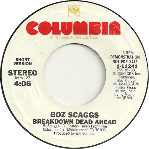 Breakdown Dead Ahead - Boz Scaggs | LP