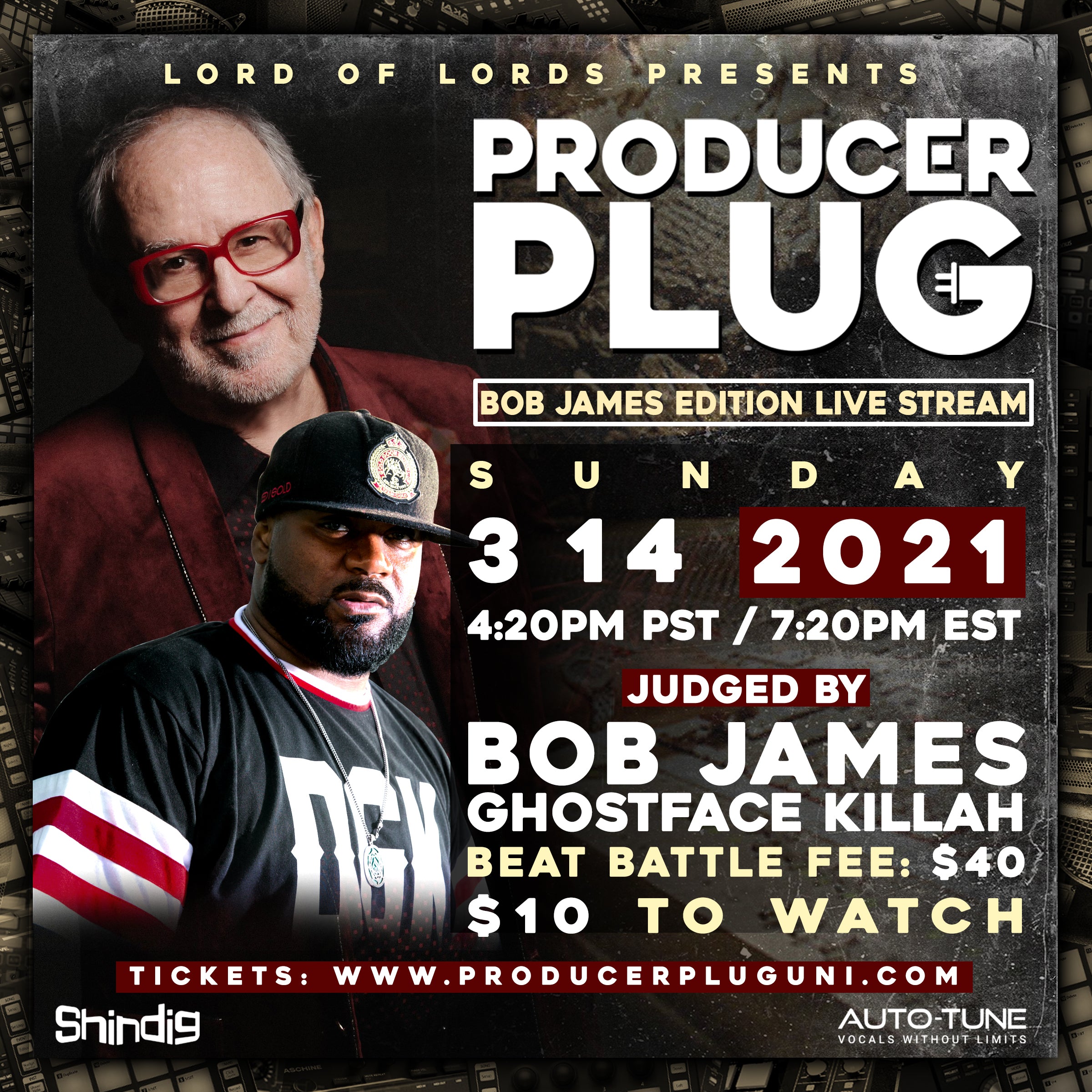PRODUCER PLUG UNI GLOBAL VIRTUAL BEAT BATTLE “BOB JAMES EDITION” W GHOSTFACE KILLAH LIVE STREAM SUNDAY MARCH 14th, 2021