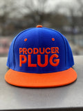 PRODUCER PLUG BLUE W ORANGE BRIM SNAPBACK (ORANGE TEXT)