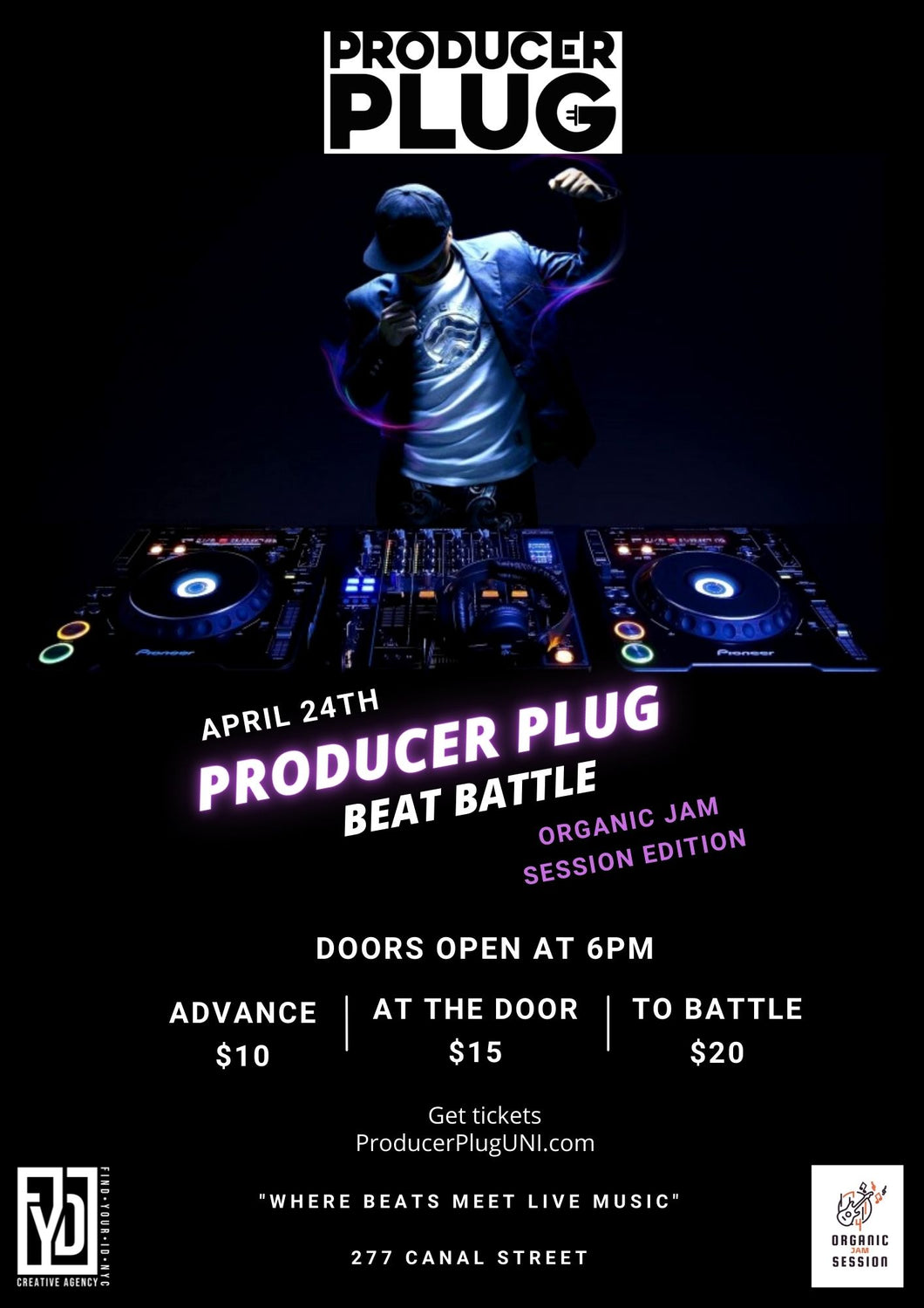 PRODUCER PLUG + ORGANIC JAM SESSION IN PERSON / VIRTUAL BEAT BATTLE