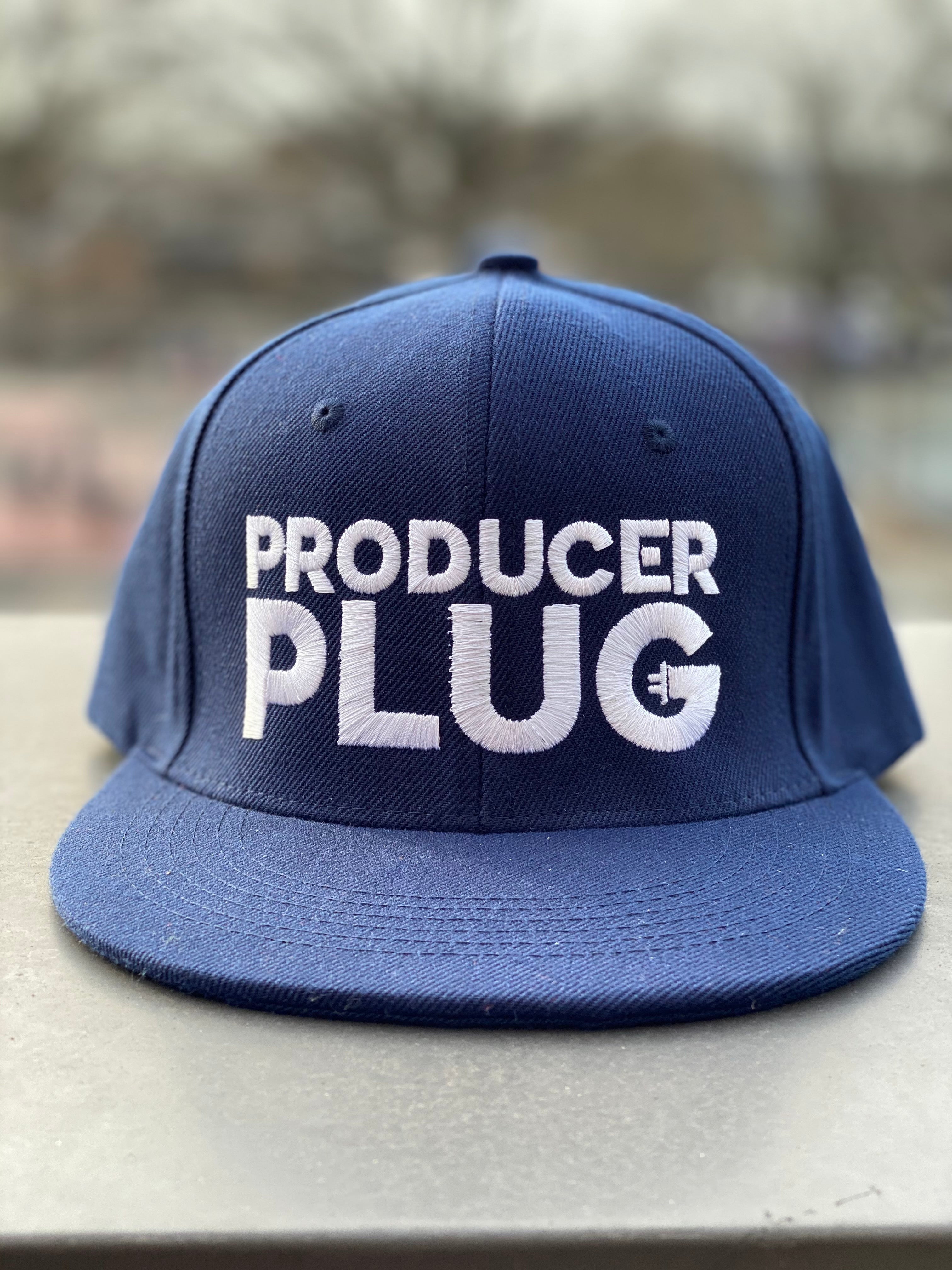 PRODUCER PLUG NAVY BLUE SNAPBACK (WHITE TEXT)