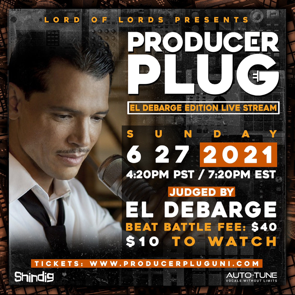 PRODUCERPLUGUNI  VIRTUAL BEAT BATTLE  "EL DEBARGE”  SUNDAY JUNE 27th, 2021