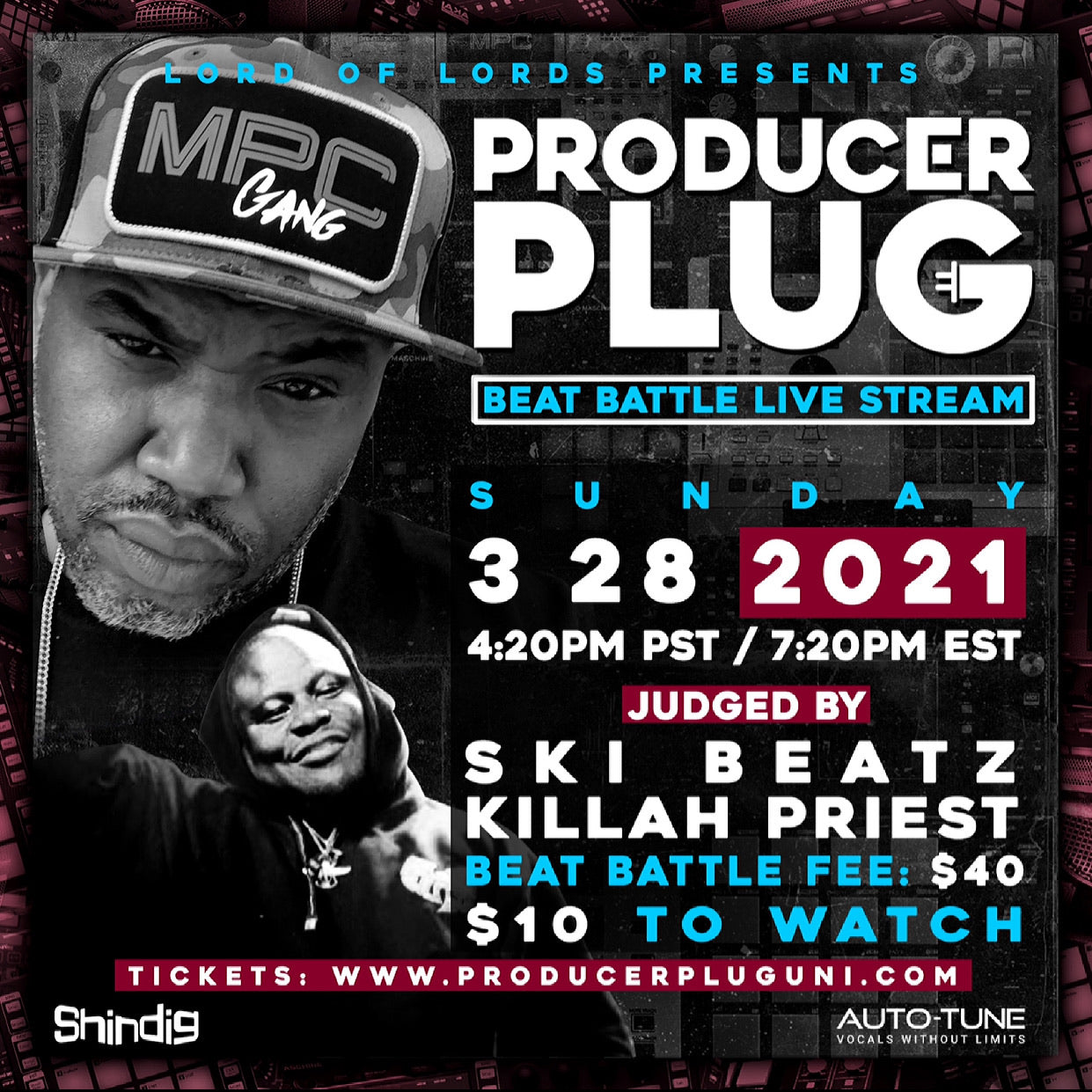 PRODUCER PLUG BEAT BATTLE "SKI BEATZ” & “KILLAH PRIEST” SUNDAY MARCH 28th, 2021