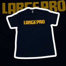 Load image into Gallery viewer, LARGE PRO + PRODUCERPLUG BLACK T SHIRT (YELLOW TEXT)