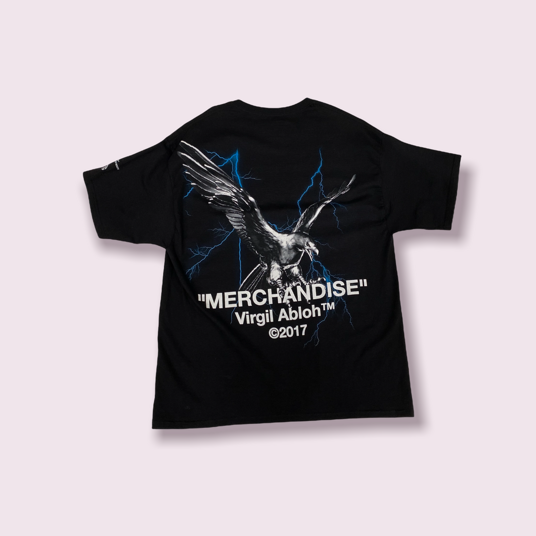 LA FLAMES X VIRGIL ABLOH 2017 MERCHANDISE XL CHAMPION BLACK T SHIRT